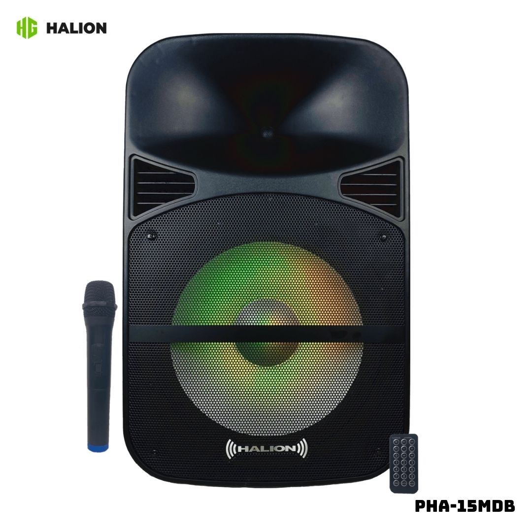 PARLANTE ACTIVO HALION 1000W 1 MICROFONO BATERIA - PHA-15MDB