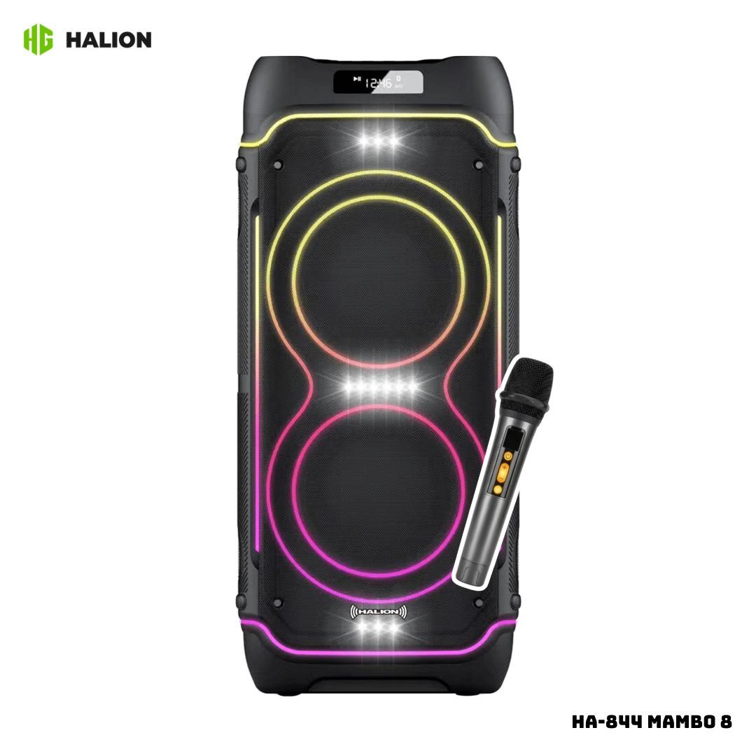PARLANTE HALION CON BATERIA 100W RMS 1 MICROFONO - HA-844 MAMBO 8