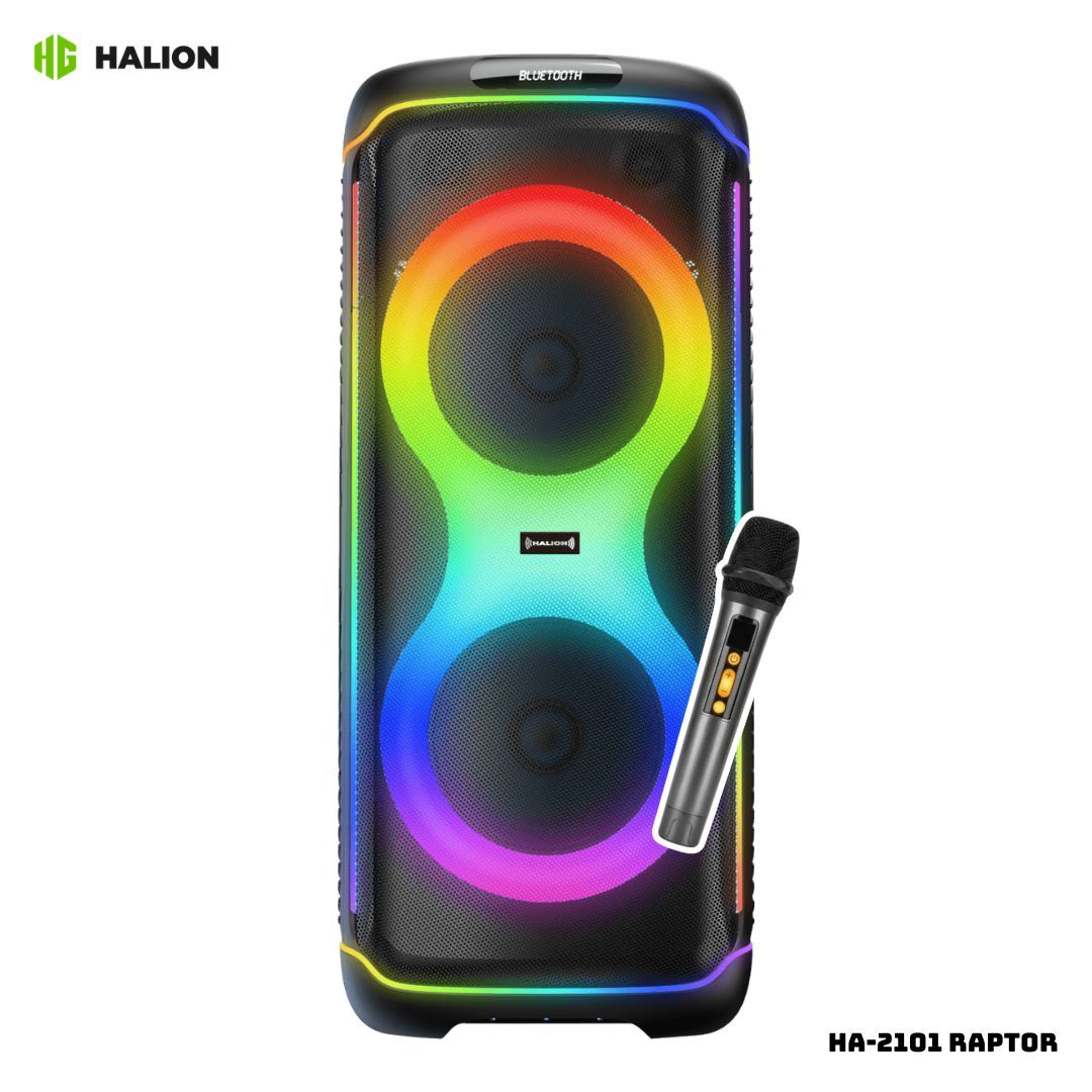 PARLANTE HALION CON BATERIA 120W RMS 1 MICROFONO - HA-2101 RAPTOR
