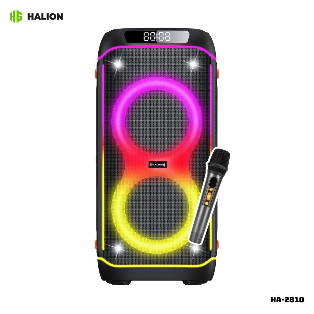 PARLANTE HALION CON BATERIA 120W RMS 1 MICROFONO - HA-2810