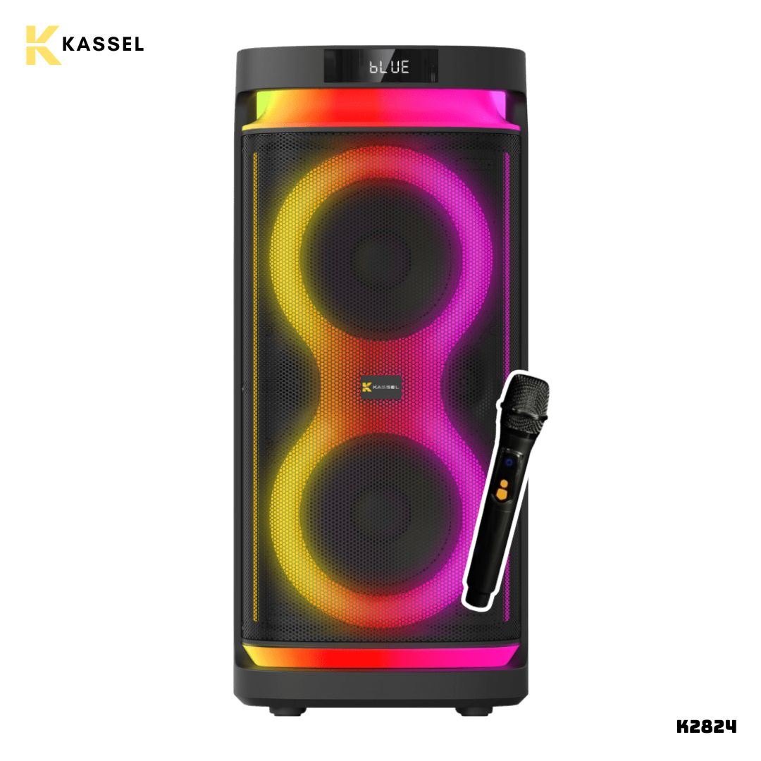PARLANTE KASSEL CON BATERIA 80W RMS 1 MICROFONO - K2824