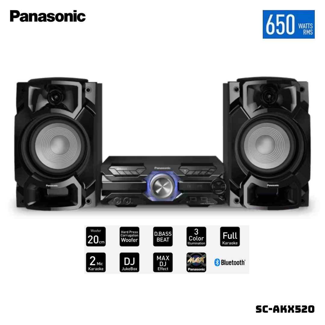 PARLANTES PANASONIC 650W MINI COMPONENTE - SC-AKX520
