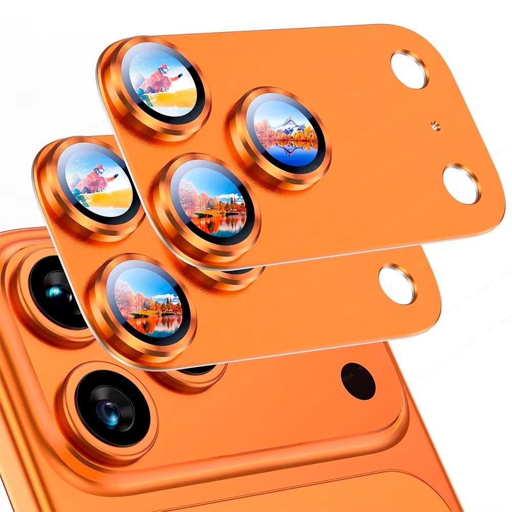 Protector Camara metalizado AR+AF Iphone 17 pro max - NARANJA COSMICO