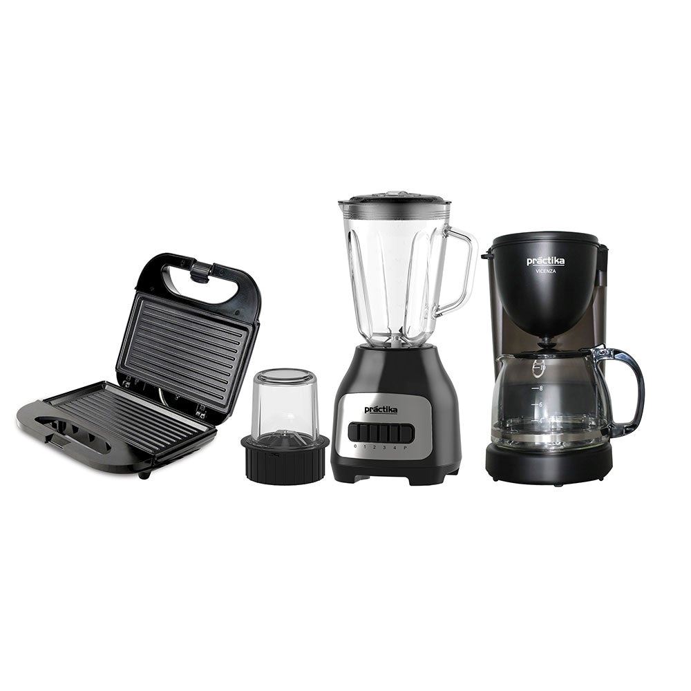 Combo Practika Licuadora Bl-600 + Cafetera Vicenza + Sandwichera Panini Grill