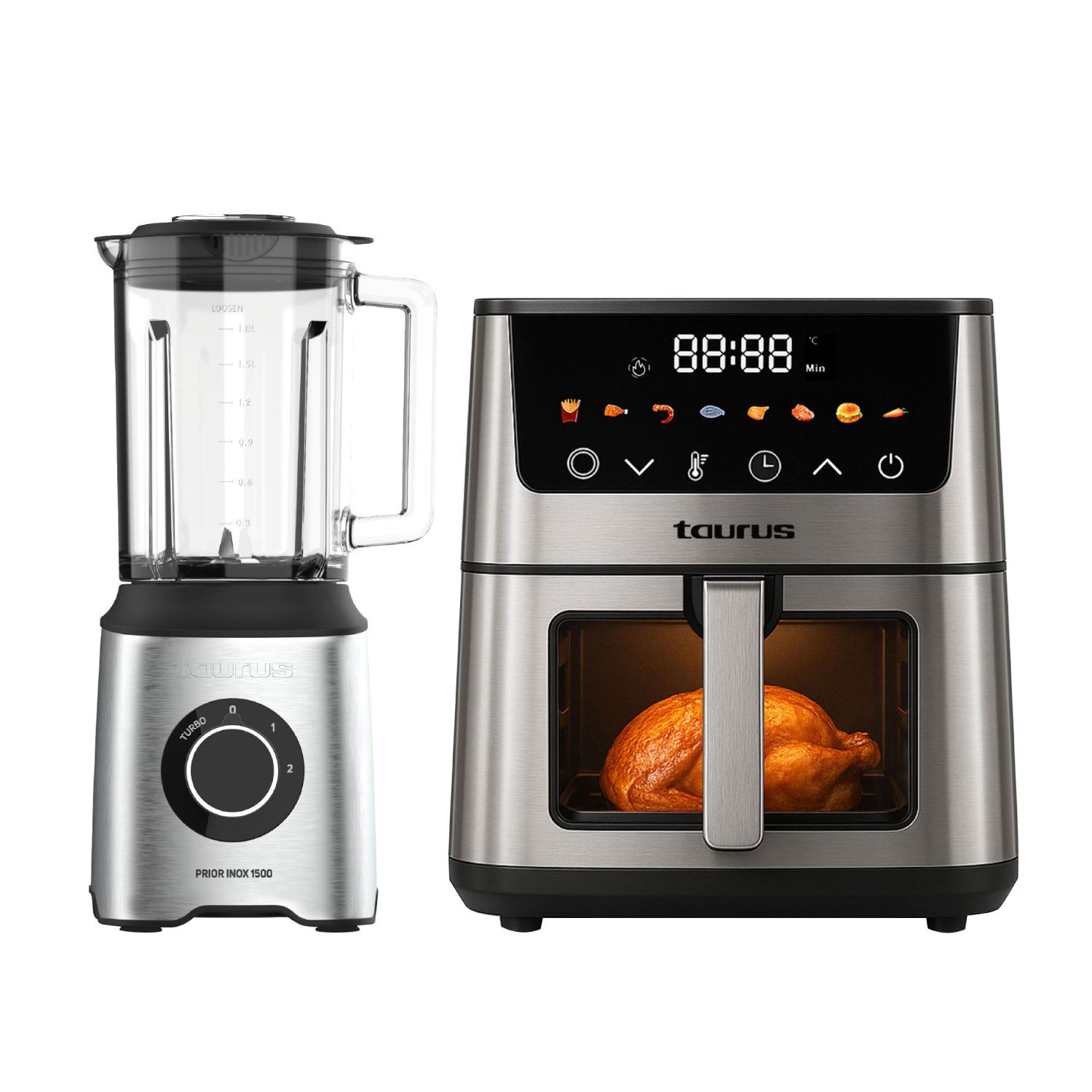 Licuadora Taurus Mod. Prior Inox + Freidora de Aire Taurus Mod. Silver Fryer II