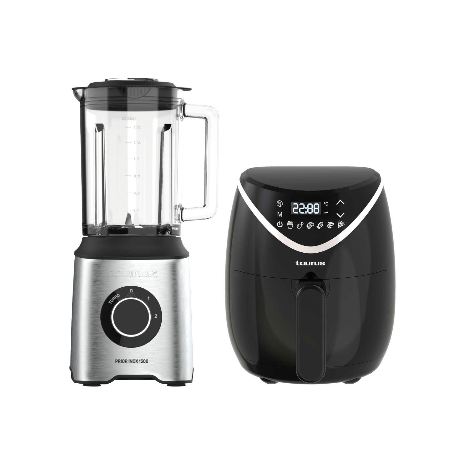 Licuadora Taurus Mod. Prior Inox + Freidora de Aire Taurus Mod. Black Fryer II