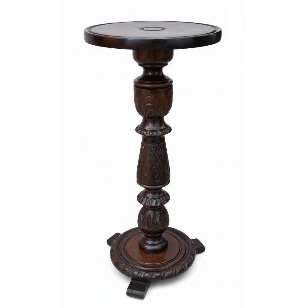 Mesa de madera redonda Mesa Pedestal de sala en caoba