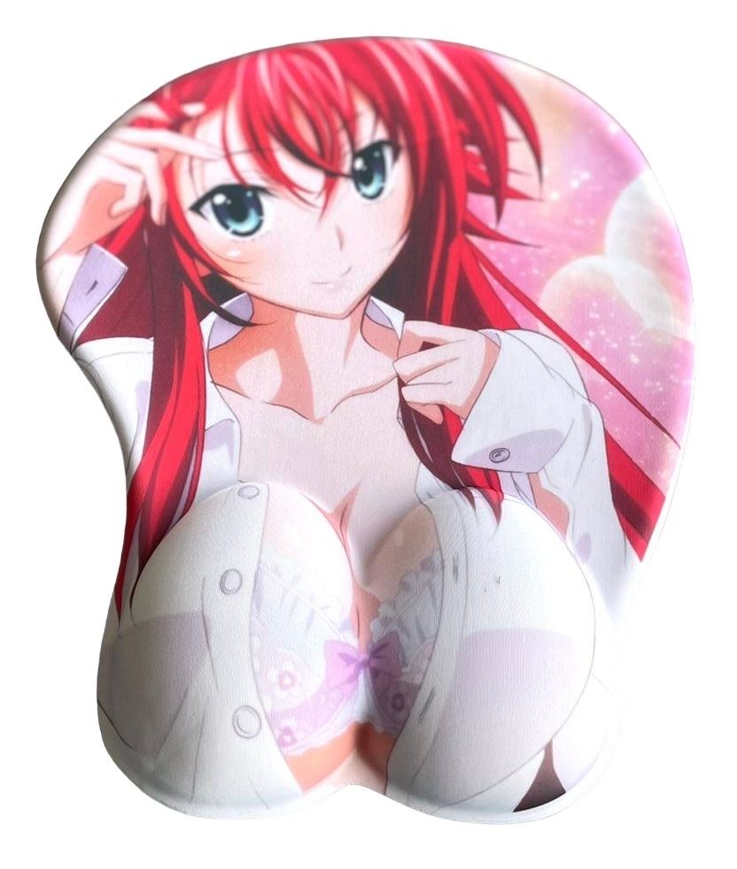 Mouse Pad 3D Almohadilla Ergonómico Antideslizante Anime Peliroja