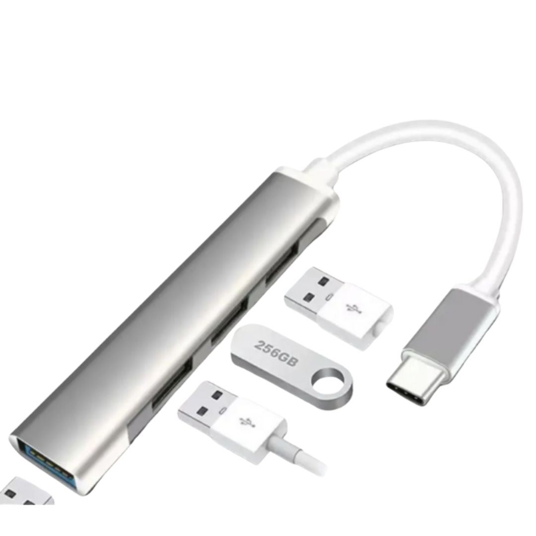 Adaptador Multifuncional Tipo C A 4 Puertos Usb 3.0 Para Pc Laptop Android