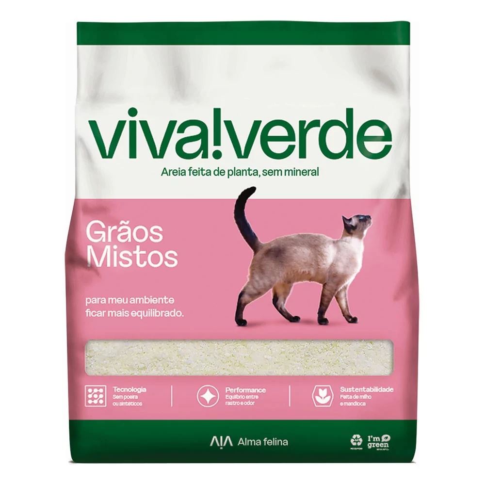 Arena Higienica para Gatos de Granos Mixtos Viva Verde 10Kg