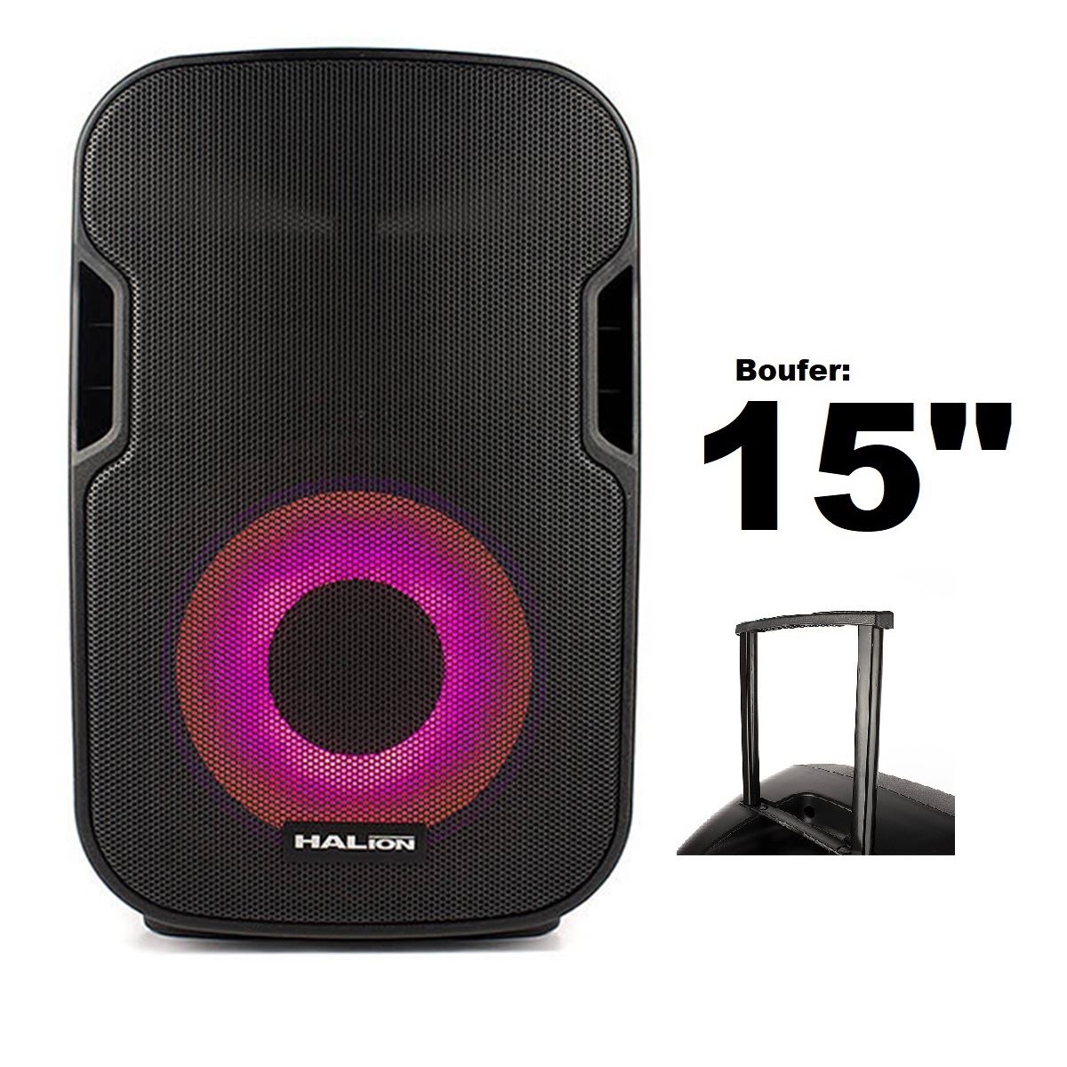 Parlante Activo Halion PHA-15MB ALT Batería Recargable 1000W USB/Bluetooth