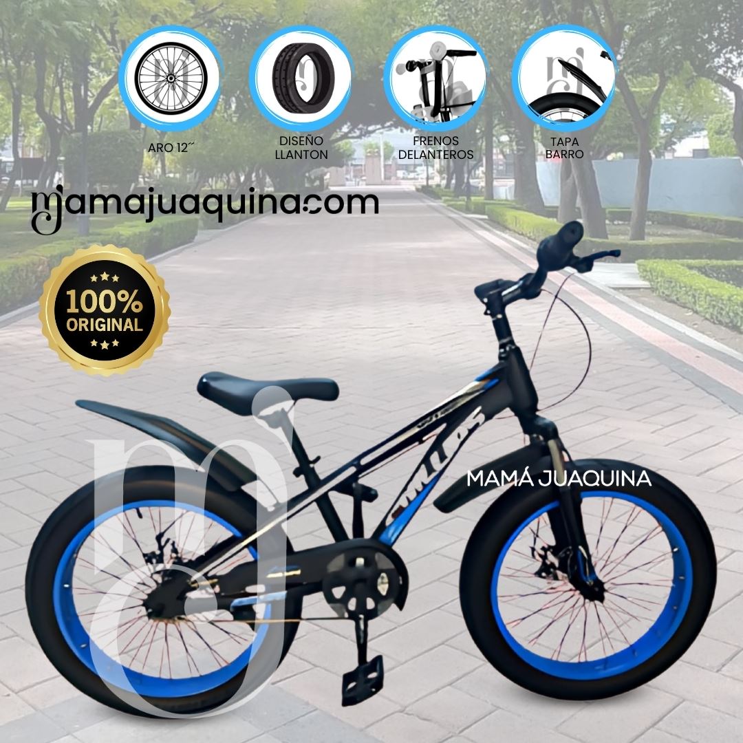 Bicicleta Deportiva Aro 12 «PHILLIPS» Llantas Anchas Blue
