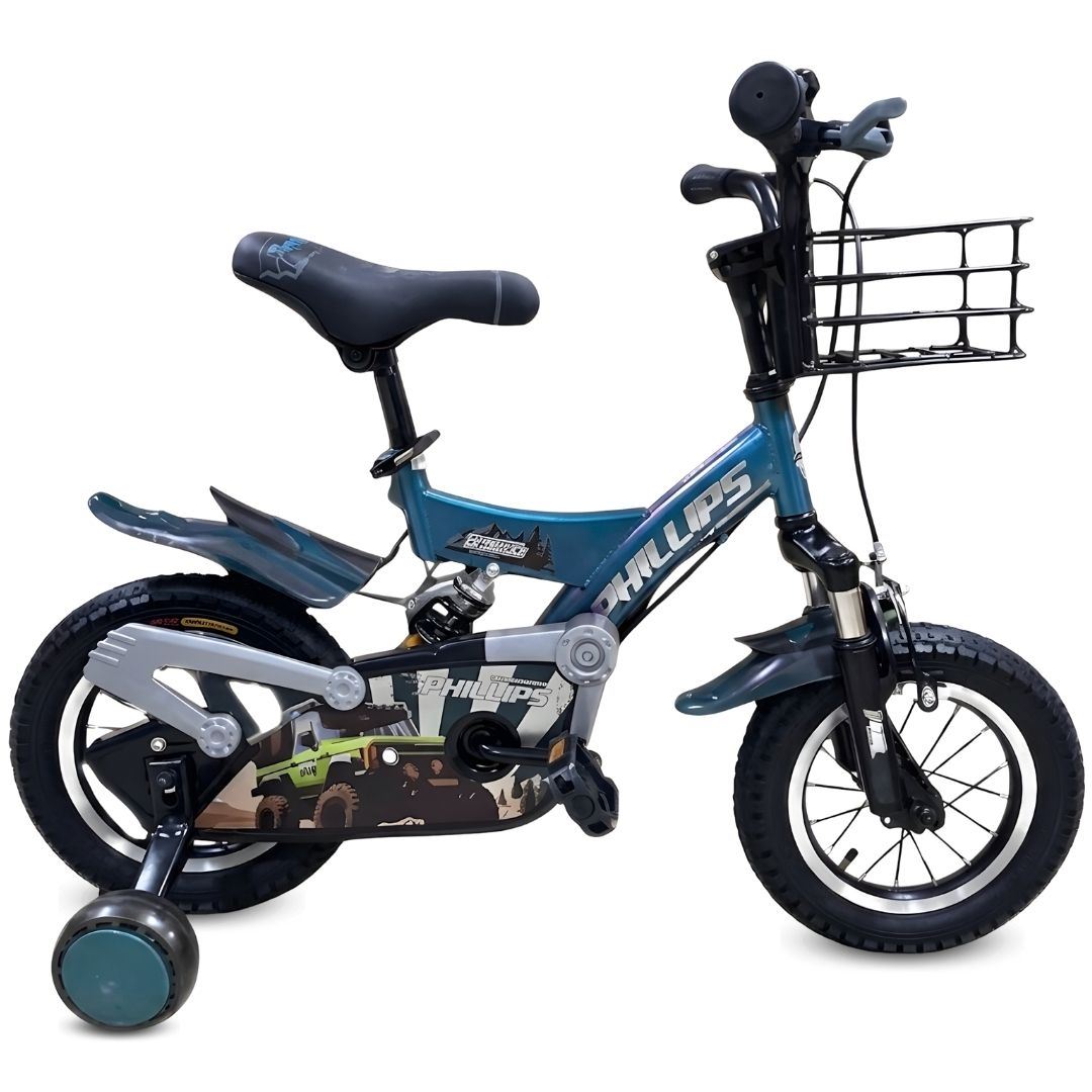Bicicleta para Niño Aro 12 «PHILLIPS KIDS» con Canasta Blue