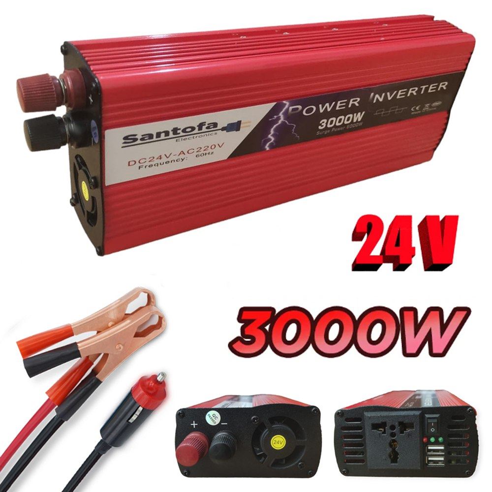 Inversor de Corriente 12v a 220v USB 2000w SANTOFA GENERICO