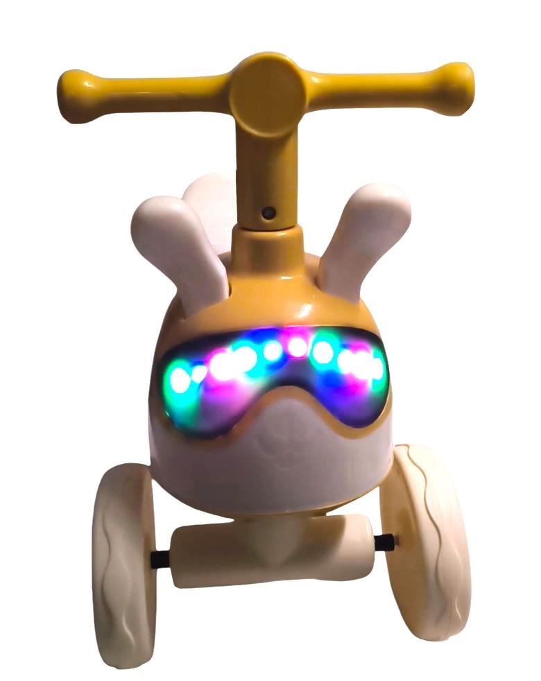 CONEJITO COLOR MOSTAZA LENTES SONIDO Y LUCES. BUGGY CORREPASILLOS