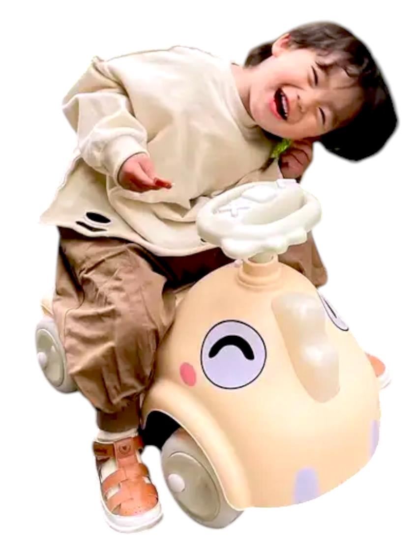 CARRITO DINO BEIGE CON LUCES Y SONIDO. BUGGY CORREPASILLOS