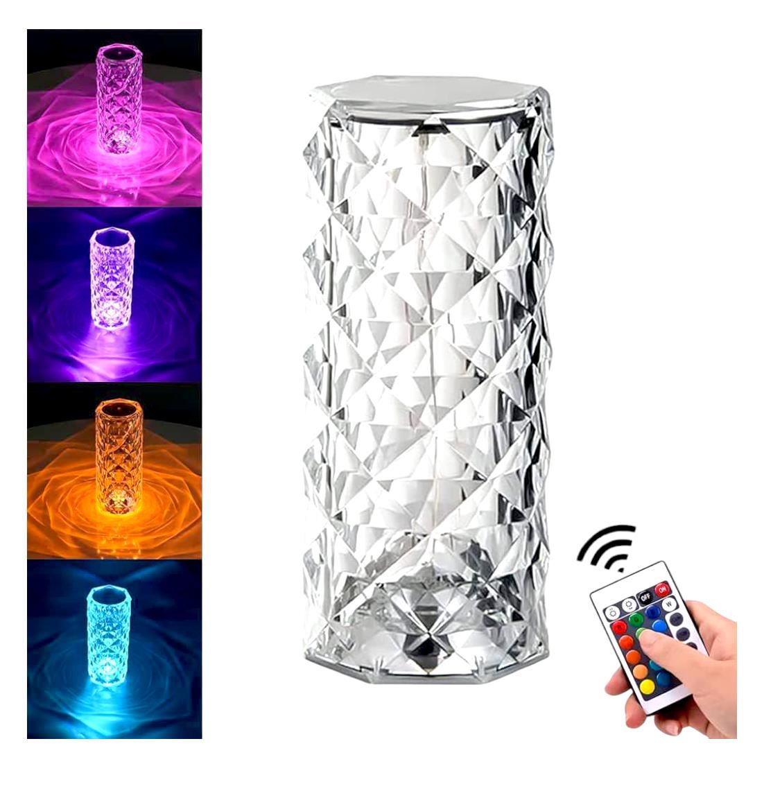 LAMPARA LED COLORES TACTIL CON CARGA USB INCLUYE CONTROL REMOTO