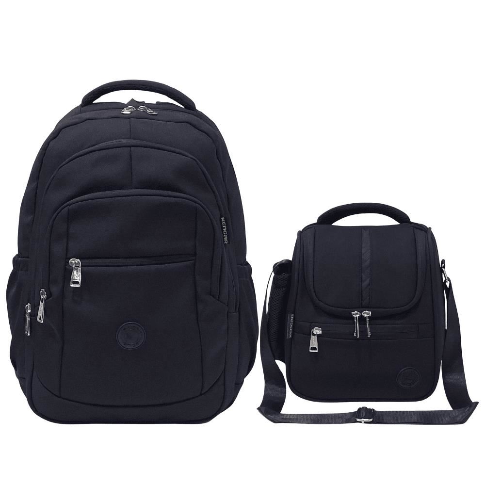 KIT ESCOLAR MOCHILA PIERO + LONCHERA PRADO NEGRO