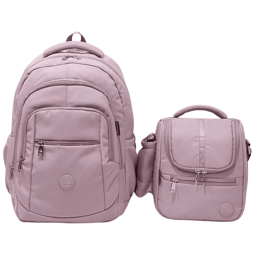 KIT ESCOLAR MOCHILA PIERO + LONCHERA PRADO PALO ROSA