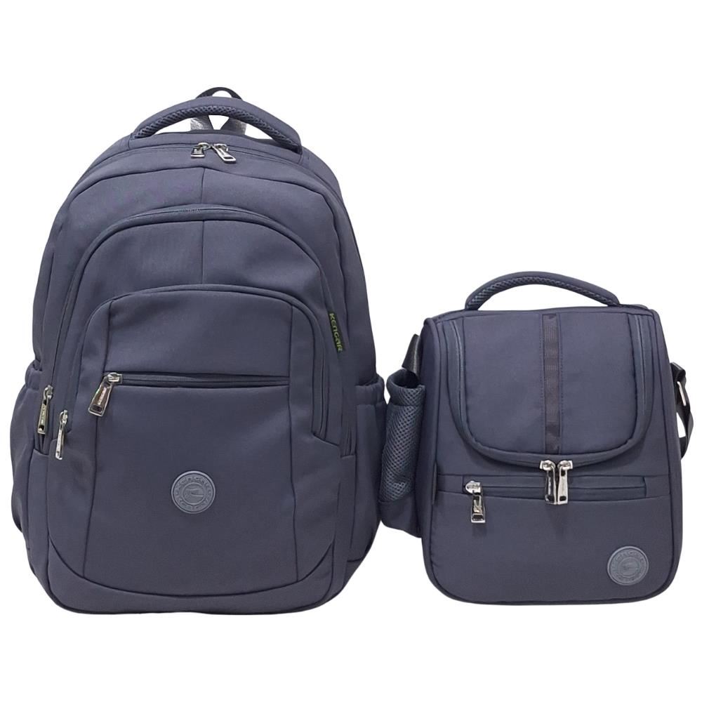 KIT ESCOLAR MOCHILA PIERO + LONCHERA PRADO PLOMO