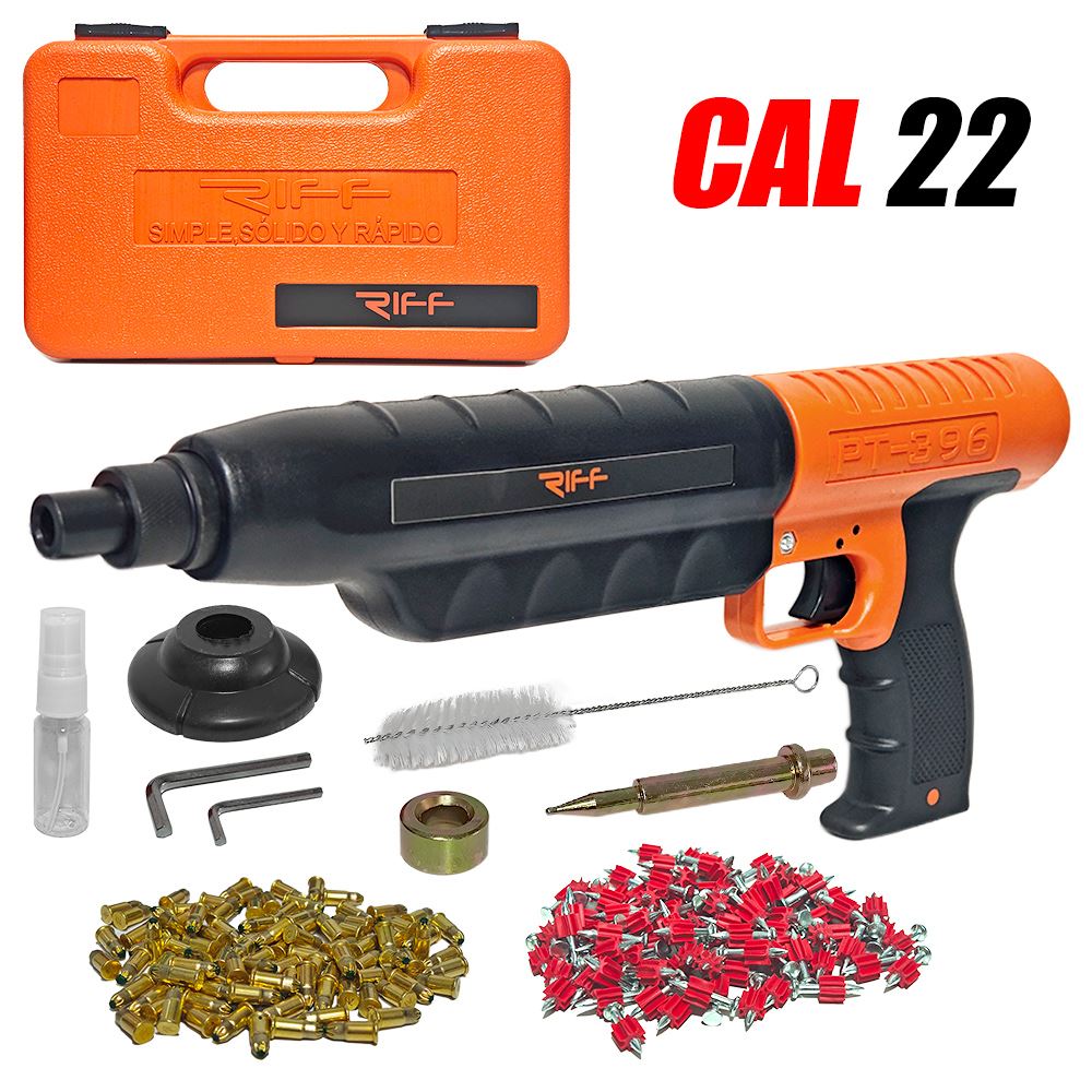 Pistola Fulminante Silenciosa Drywall Calibre 22 Riff R-PT396 Semi-Automatica + Accesorios