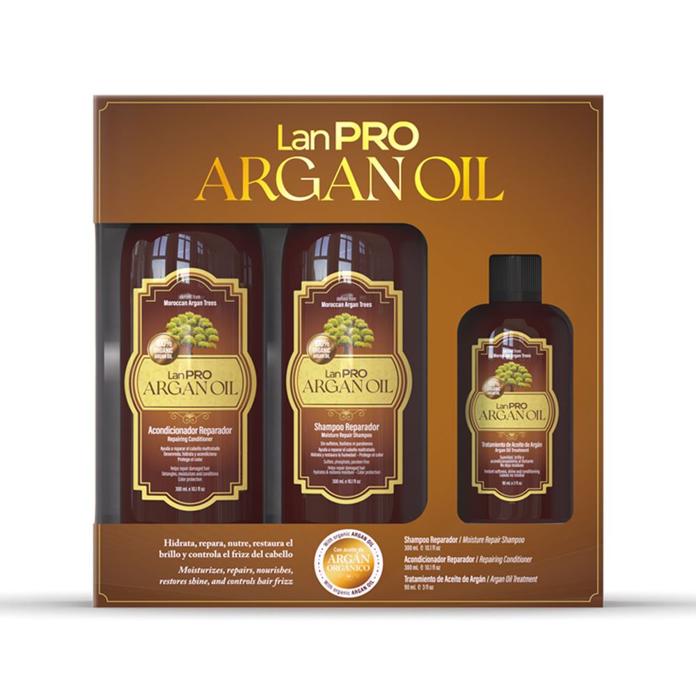 Pack LanPRO Argan Oil – Shampoo + Acondicionador + Aceite