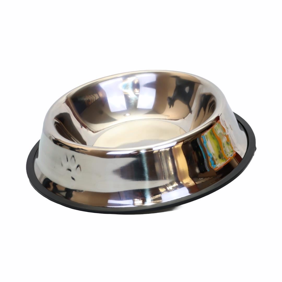 PLATO DE ALUMINIO ANTIDESLIZANTE PARA MASCOTA 26 CM