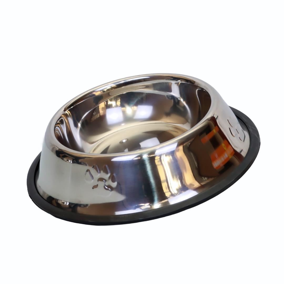 PLATO DE ALUMINIO ANTIDESLIZANTE PARA MASCOTA 22 CM