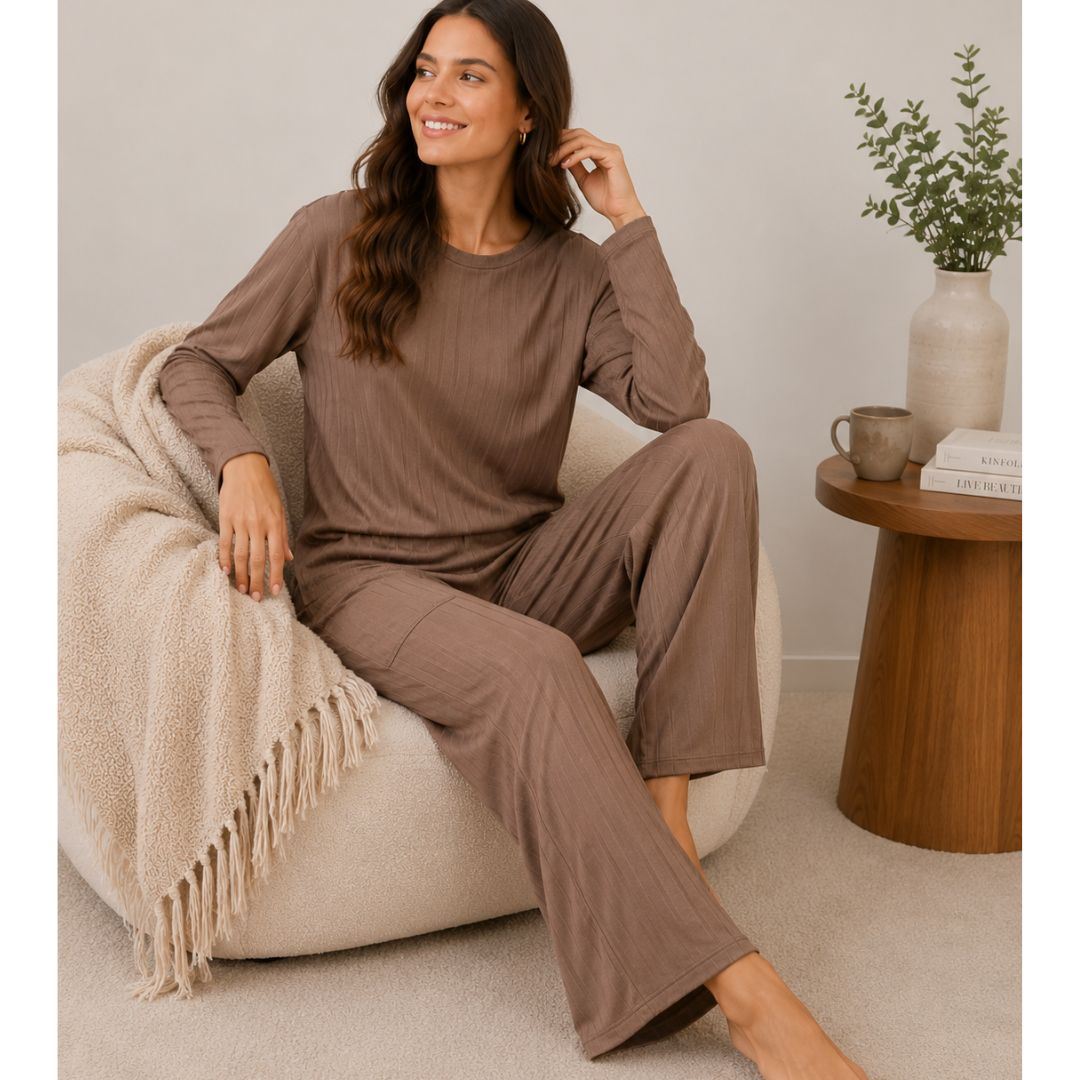 Buzo Conjunto Polo Manga larga y Pantalón Palazzo con pretina elasticad con bolsillos