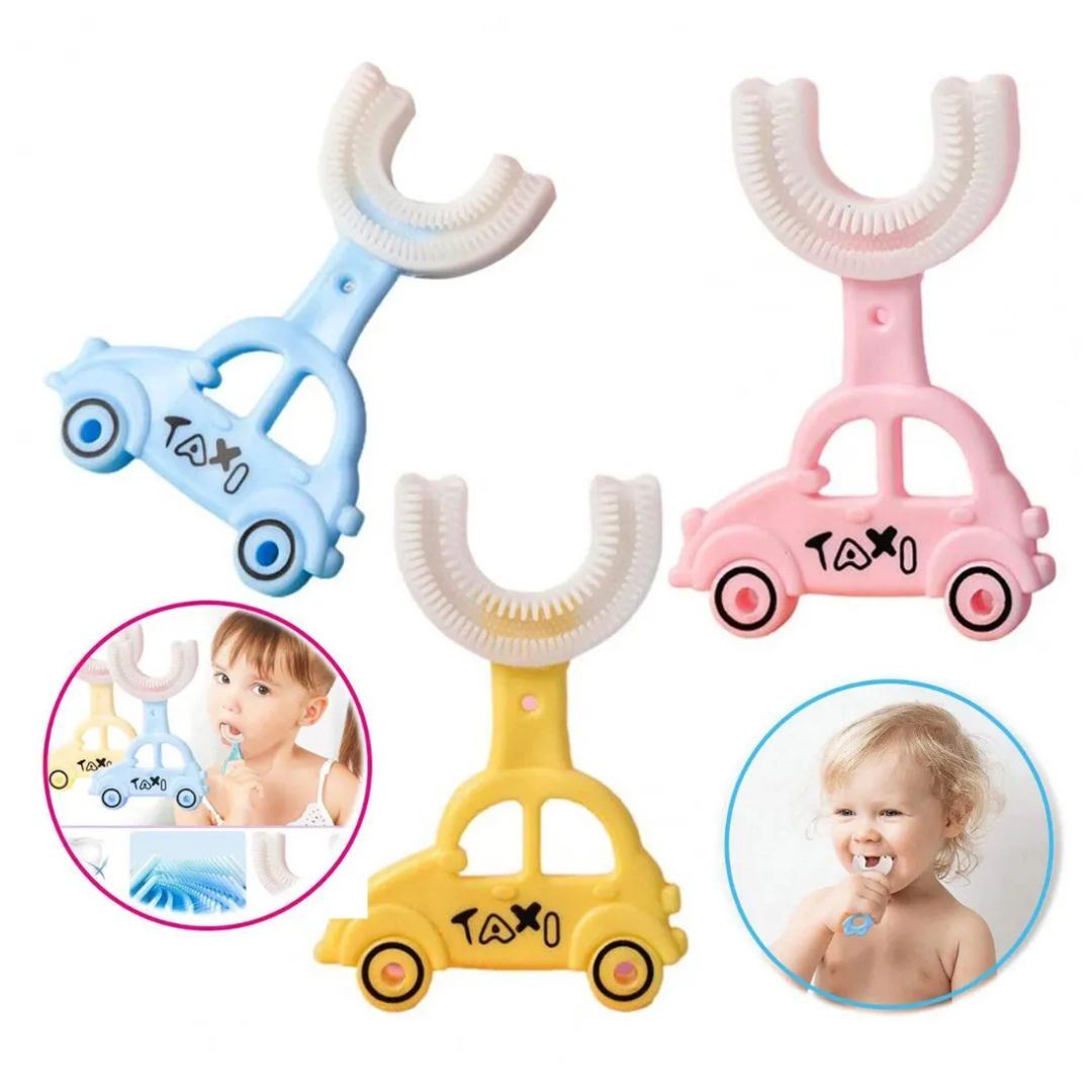 PACK 3 CEPILLO DIENTES BEBES FORMA U MULTICOLOR 360 °