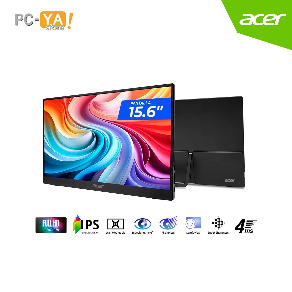 MONITOR LED 15.6" ACER PORTATIL PM161Q ABMIUUZX  Full HD 1920 x 1080 HDMI IPS 5MS