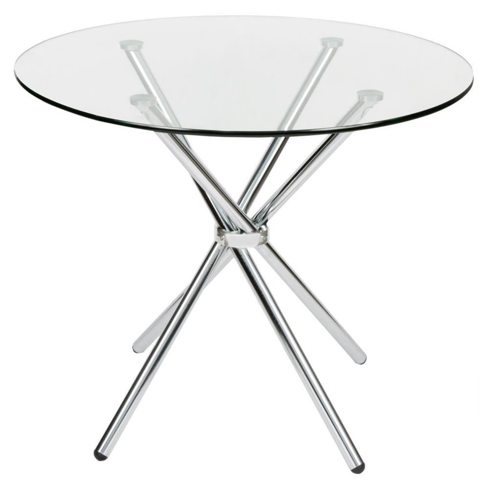 Mesa De Comedor Nodos 90 Cm Vidrio Transparente Ofideas