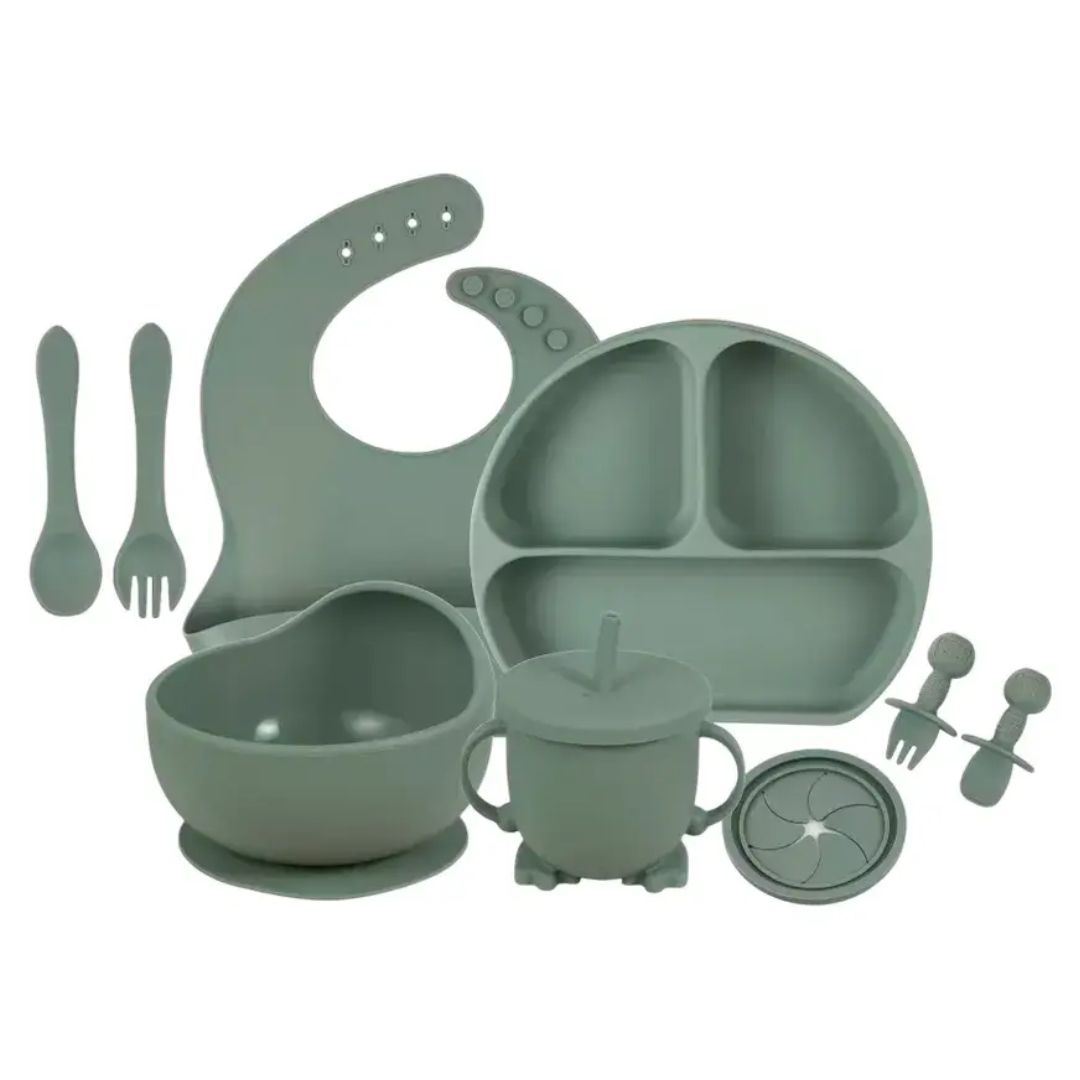 set o Kit de Alimentacion de Silicona para bebes 6 piezas