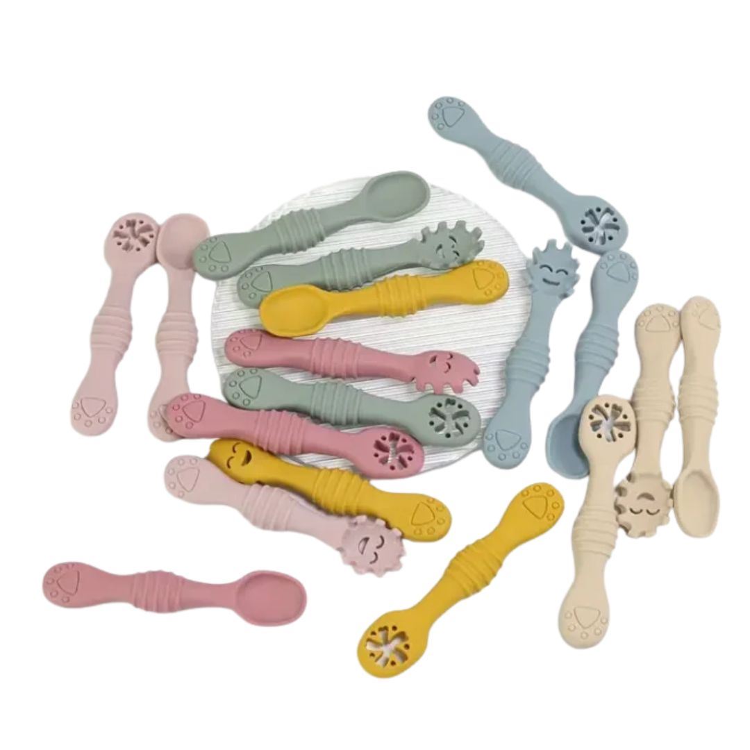 Set De Cucharas De Silicona Para Bebé – Pack X3 Con Estuche