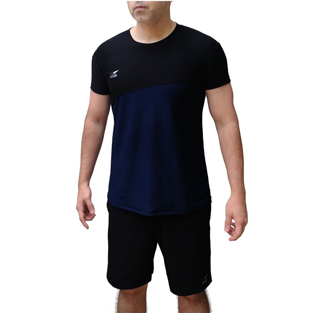 Polo deportivo hombre Revati FT167-PH-M1 / negro con azul