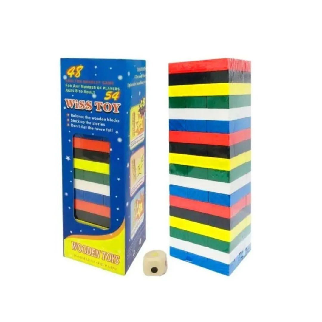 Jenga A Colores 54 Piezas Juego Educativo Yenga / Jenga Juego Mesa
