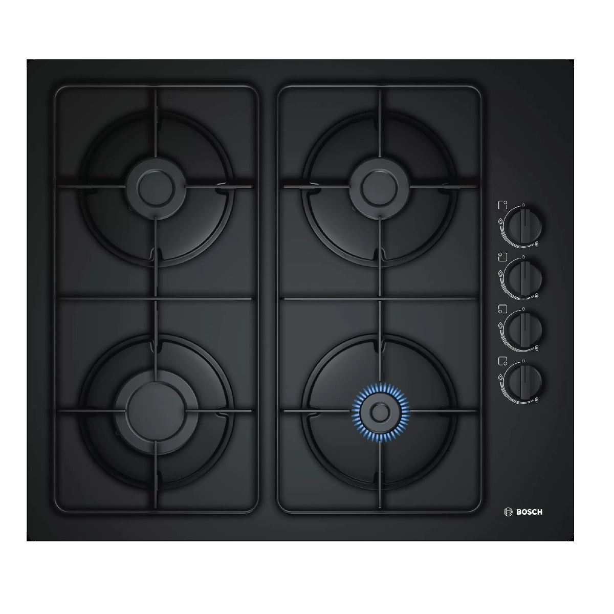 Cocina Empotrable a Gas Bosch POP6B6B80V 60cm Cubierta de Vidrio Negro