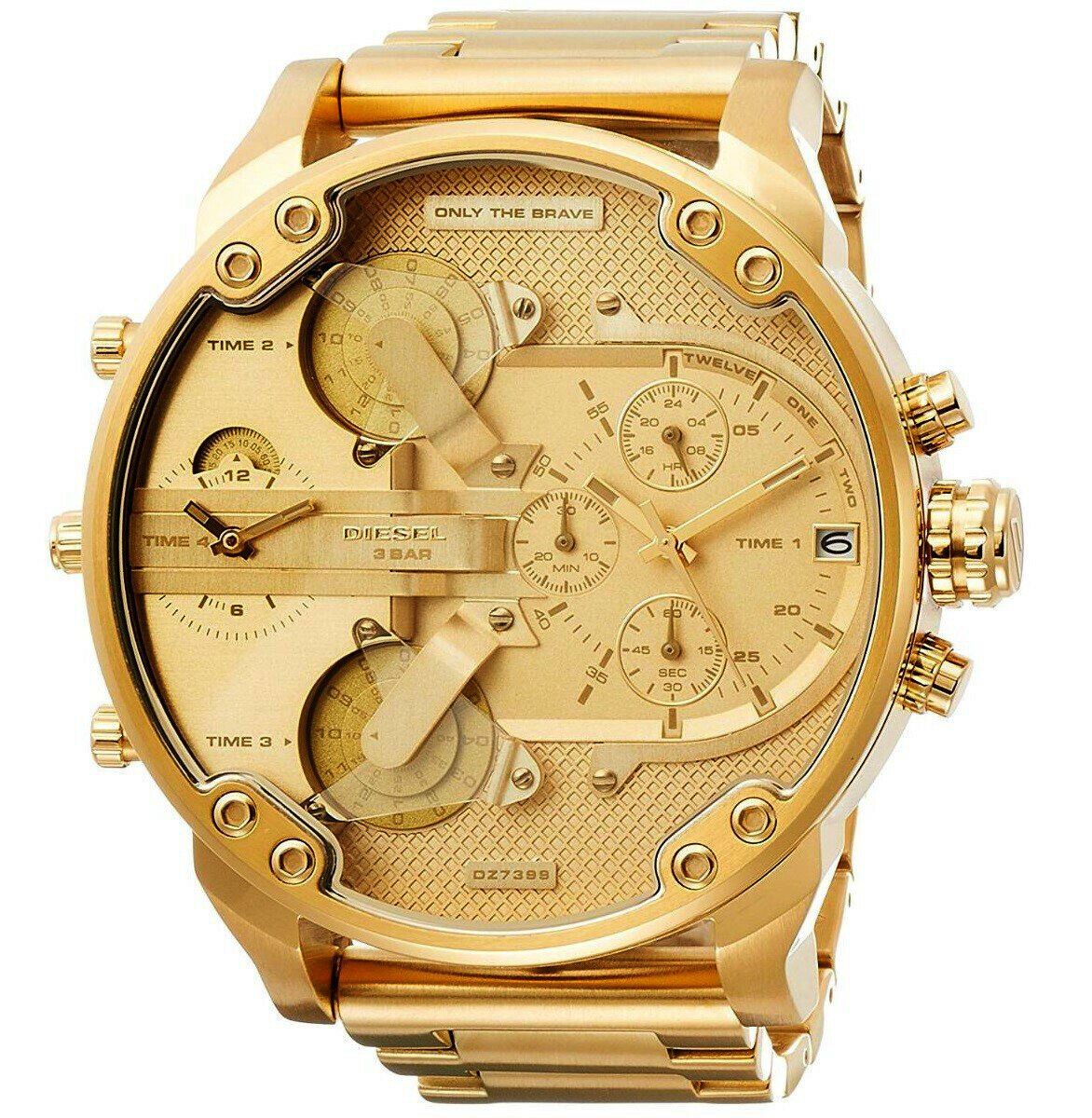 Reloj Diesel Dz7399 Mr. Daddy Gold Genuino para Caballero