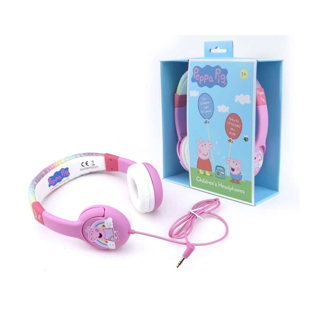 Peppa Pig Auriculares Infantiles para Niñas, Cascos Musica Niños,  Auriculares Diadema con Cable Niña, Rosa