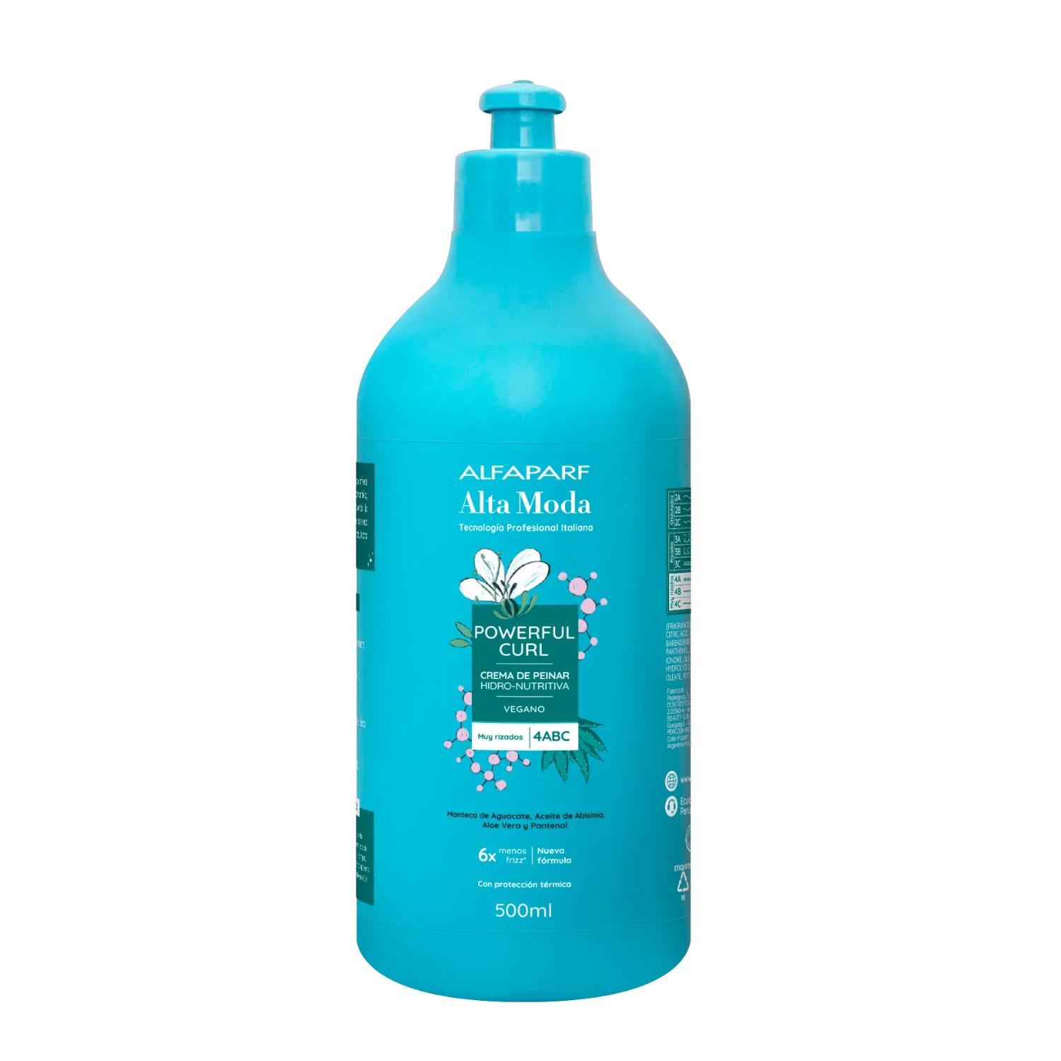 Alfaparf Milano Alta Moda Powerful Curl – Crema de Peinar Muy Rizadas 4ABC 500 ml