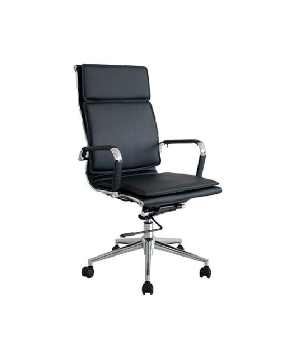 SILLA DE OFICINA PRESIDENCIAL ERGONÓMICA OV-ALEMANIA CUERO NEGRO