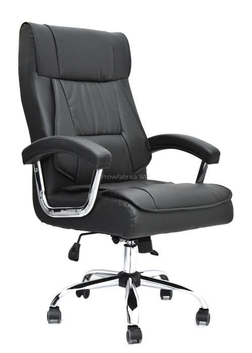 SILLA DE OFICINA PRESIDENCIAL ERGONÓMICA OV-BOREAL CUERO NEGRO