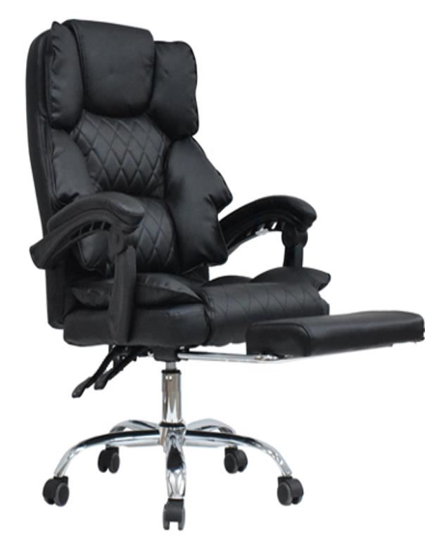 SILLA DE OFICINA PRESIDENCIAL ERGONÓMICA OV-BROTCRP  CUERO NEGRO