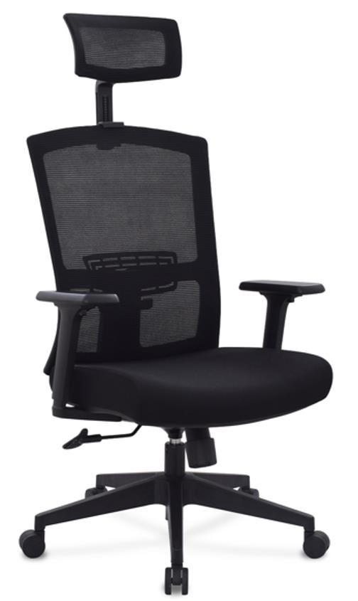 SILLA DE OFICINA PRESIDENCIAL ERGONÓMICA OV-CORP MALLA NEGRO