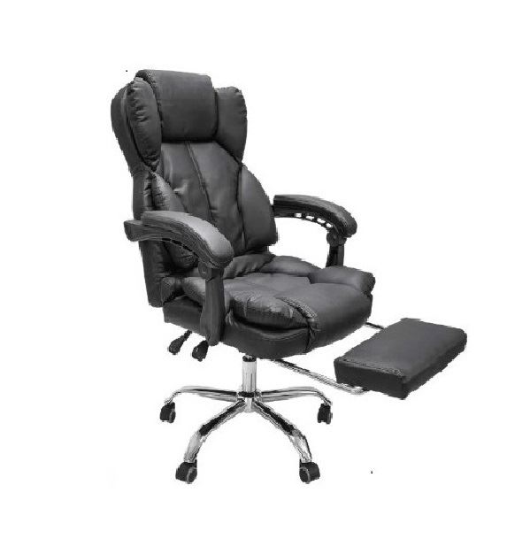 SILLA DE OFICINA PRESIDENCIAL ERGONÓMICA OV-DELTACRP  CUERO NEGRO