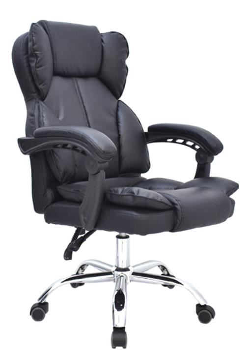 SILLA DE OFICINA PRESIDENCIAL ERGONÓMICA OV-DELTASRP  CUERO NEGRO