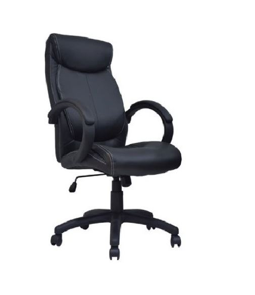 SILLA DE OFICINA PRESIDENCIAL ERGONÓMICA OV-EVA  CUERO NEGRO