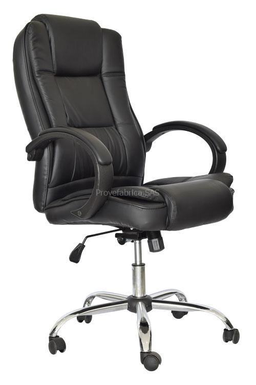 SILLA DE OFICINA PRESIDENCIAL ERGONÓMICA OV-LEXUSHM  CUERO NEGRO