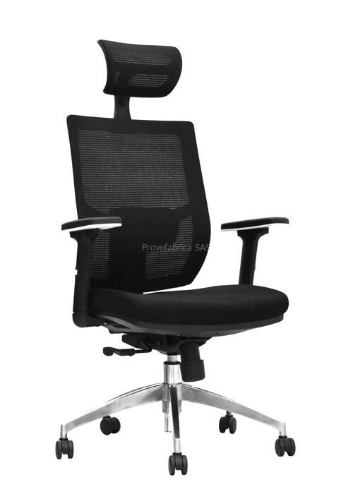 SILLA DE OFICINA PRESIDENCIAL ERGONÓMICA OV-LIMS MALLA NEGRO