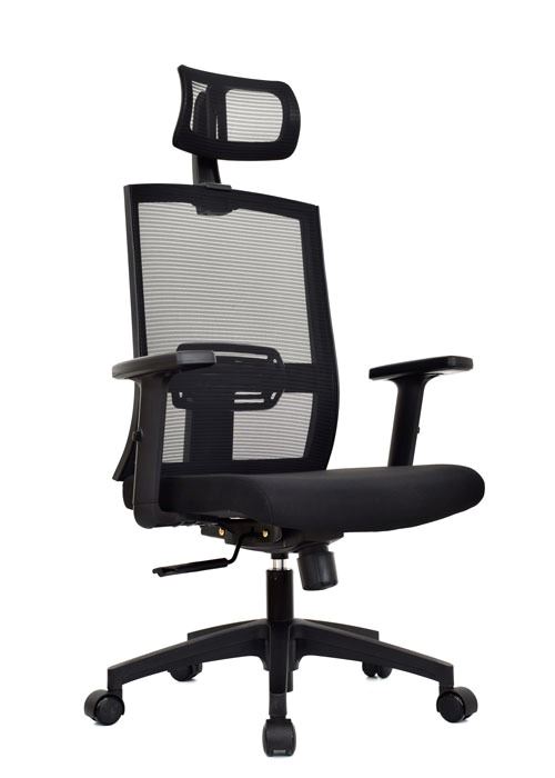 SILLA DE OFICINA PRESIDENCIAL ERGONÓMICA OV-MONK MALLA NEGRO